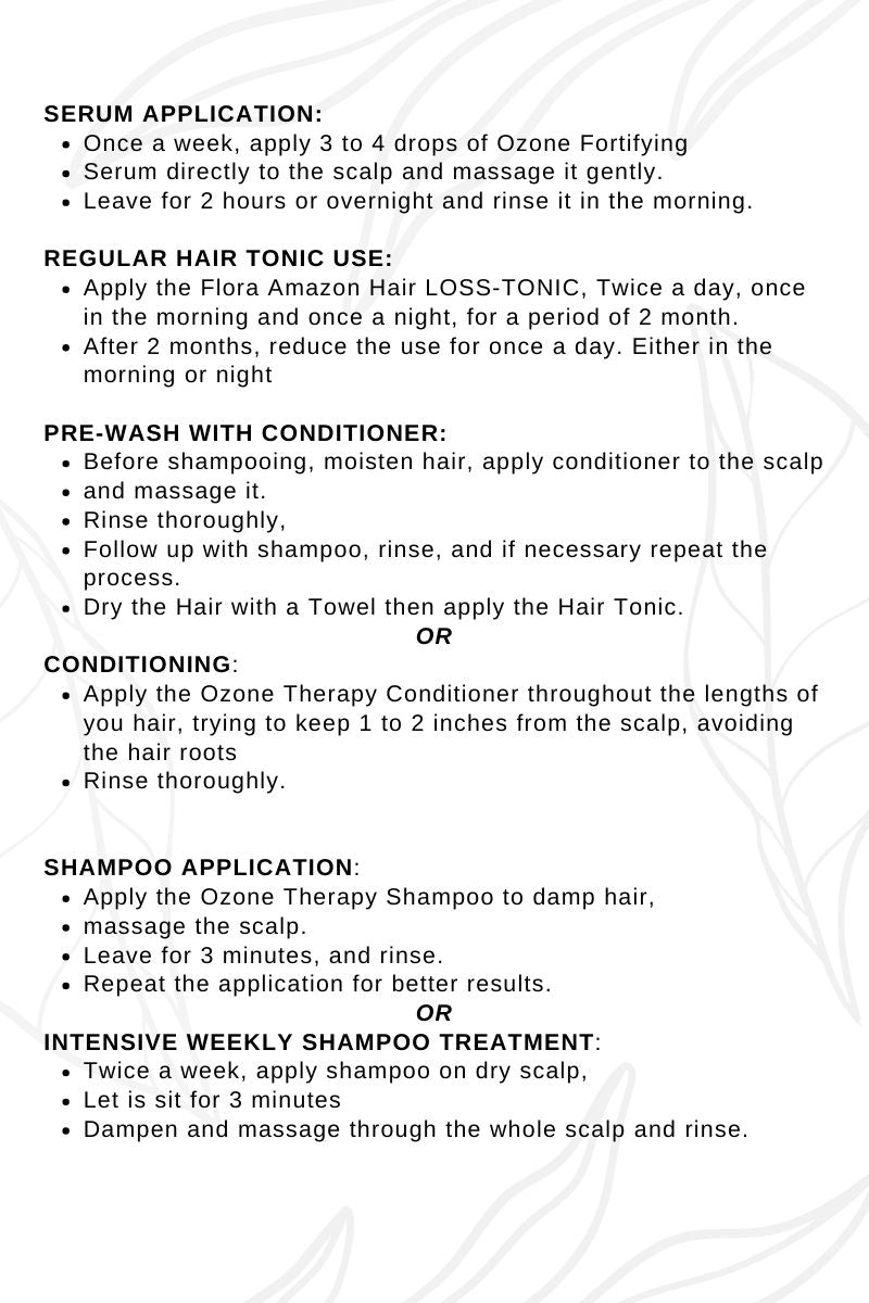 a step by step guide to prevent hair loss and thinning with flora's specialized products.