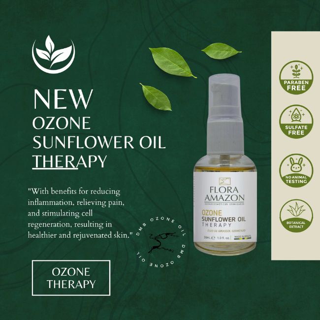 ozone sunflower oil by flora amazon with anti-inflammatory and pain relieving skin benefits.