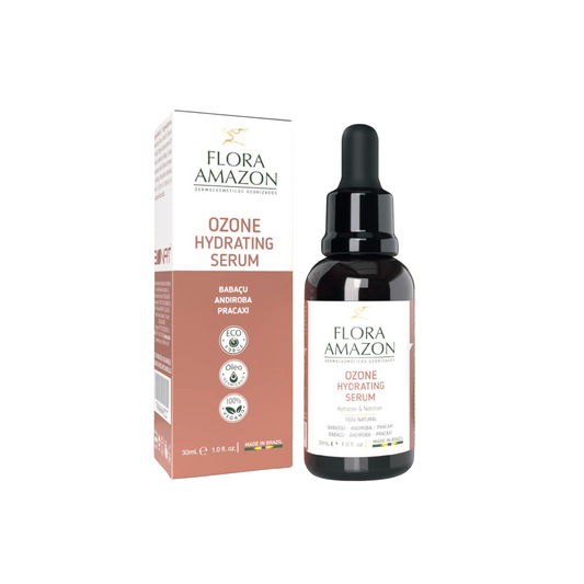 ozone hydrating serum with botanical oils featuring babacu, andiroba, and pracaxi botanical oils.